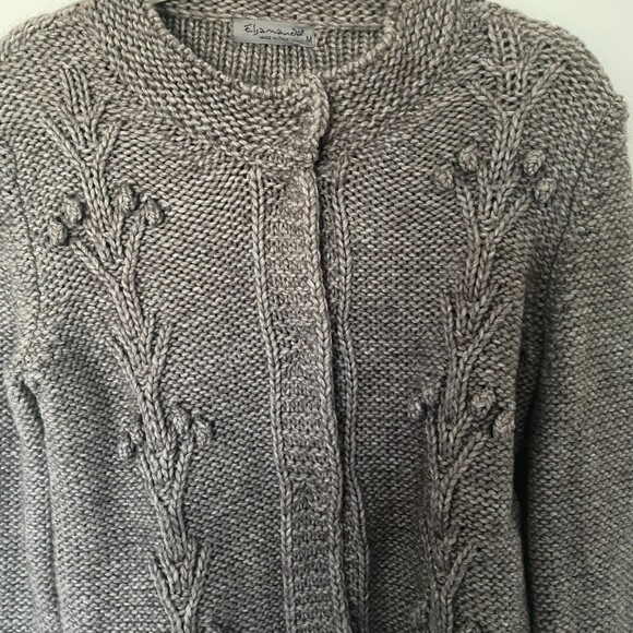 Anthropologie Elsamanda Sweater Brown Long Sleeve Knit Cardigan Sz M - Picture 6 of 12